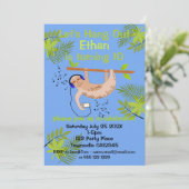 Happy Sloth Einladung (Stehend Vorderseite)