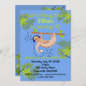 Happy Sloth Einladung (Vorne/Hinten)