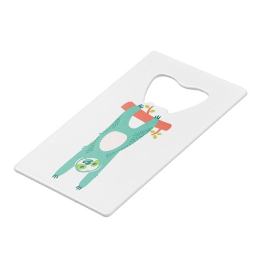 Happy Sloth Geldbeutel Flaschenöffner (Vorderseite Schrägansicht)