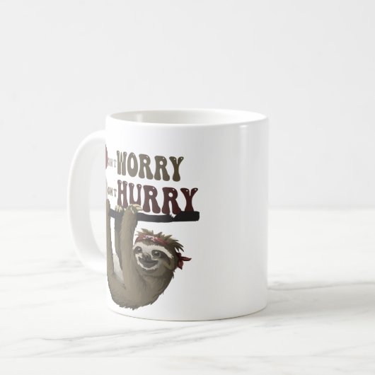 Happy Sloth Kaffeetasse (Vorderseite Links)