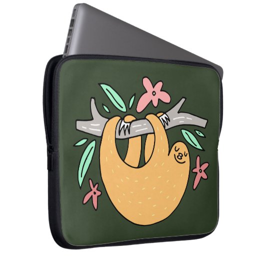 Happy Sloth Laptop Sleeve (Vorne Rechts)