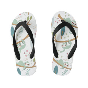 Happy Sloth Pattern Kinderbadesandalen