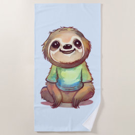 Happy Sloth Tragen eines Shirts Niedlich Strandtuch