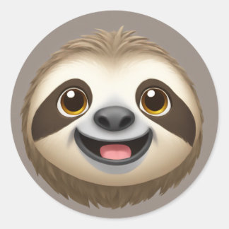 Happy Sloth Vibes Runder Aufkleber