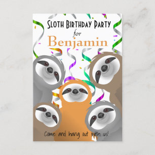 Happy Sloths Birthday Party Confetti Einladung