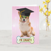 Happy Smart Corgi Abschluss Karte (Gelbe Blume)