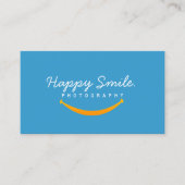 Happy Smile Blue Fotografy Business Card Visitenkarte (Vorderseite)