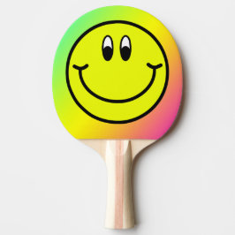 Happy Smile Face Emoji Rainbow Pong Paddle Tischtennis Schläger