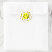 Happy Smile - Gesicht Runder Aufkleber (Tasche)