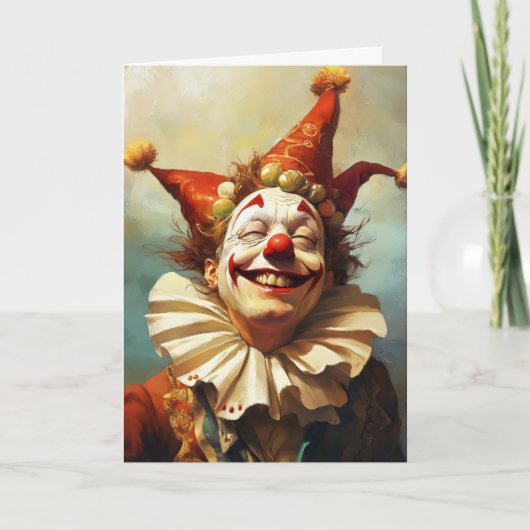 Happy Smile Jester April Fools Feiertagskarte (Vorderseite)