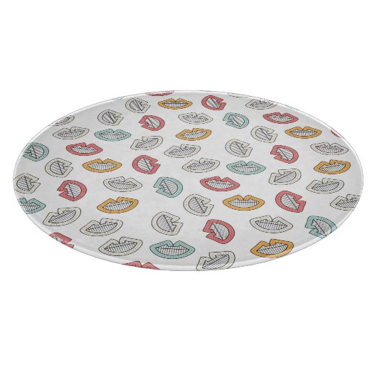 Happy Smile Lips Schneidebrett (Ecke)