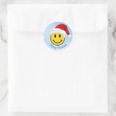 Happy Smile Santa Classic Round Aufkleber (Tasche)