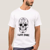 Happy Smile Skull – Stylish Floral Skull T-Shirt  (Vorderseite)
