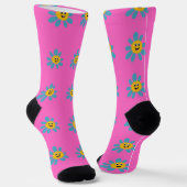 Happy Smiley Blume auf Socken (Gewinkelt)