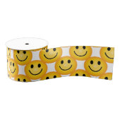 Happy Smiley Face Emoji Printed Ribbon Ripsband (Spule)