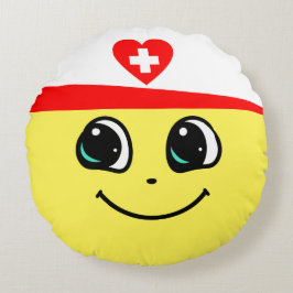 Happy Smiley Nurse - Rundkissen Rundes Kissen