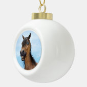 Happy Smiling Bay Horse Keramik Kugel-Ornament (Rechts)