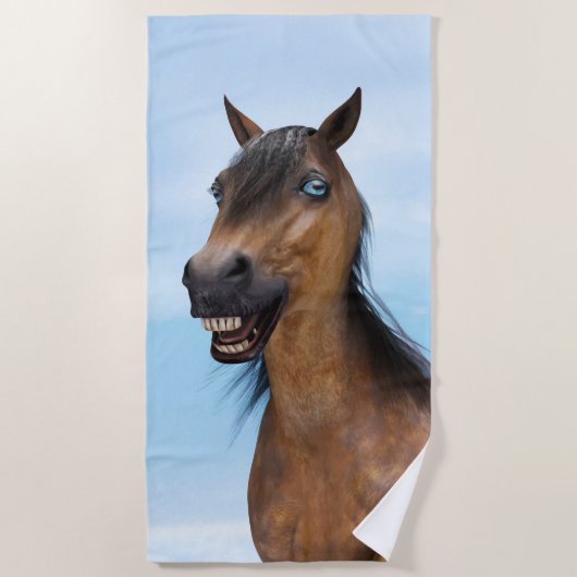 Happy Smiling Bay Horse Strandtuch (Vorderseite)
