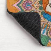 Happy Smiling Buddha Bodhi Leaf Mandala Mousepad (Ecke)