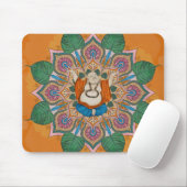 Happy Smiling Buddha Bodhi Leaf Mandala Mousepad (Mit Mouse)