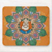 Happy Smiling Buddha Bodhi Leaf Mandala Mousepad (Vorne)