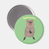 Happy smiling cute quokka cartoon design magnet (Vorderseite/Rückseite)