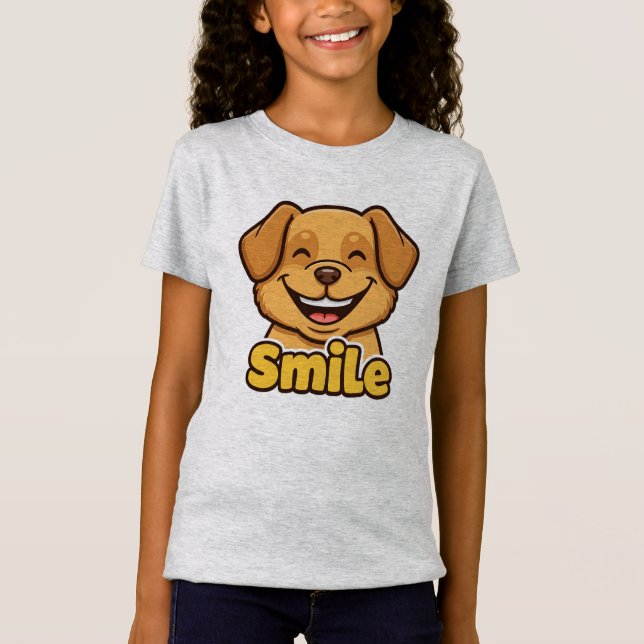 Happy Smiling Dog T-Shirt (Vorderseite)