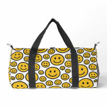 Happy Smiling Face Patterned Duffel Bag