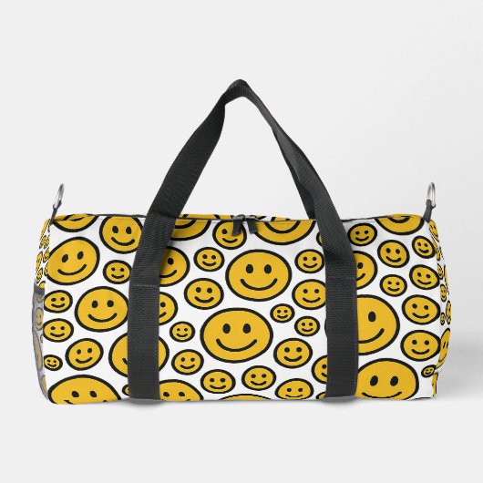 Happy Smiling Face Patterned Duffel Bag Duffle Bag (Rückseite)