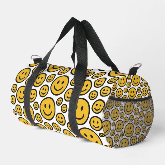 Happy Smiling Face Patterned Duffel Bag Duffle Bag (Rechte Ecke)