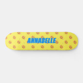 Happy Smiling Faces Blue Name Skateboard (Horizontal)
