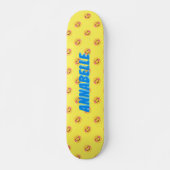 Happy Smiling Faces Blue Name Skateboard (Vorne)