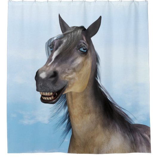 Happy Smiling Grulla Horse Duschvorhang (Vorderseite)