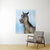 Happy Smiling Grulla Horse Wandteppich (Beispiel)