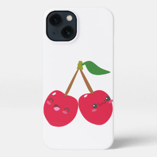 Happy Smiling Kawaii Cherry Fruit iPhone 13 Hülle
