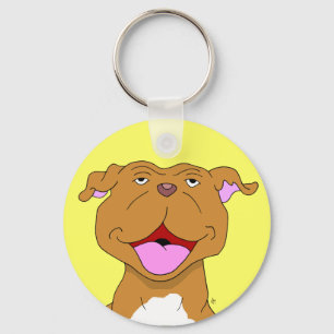 Happy Smiling Pit Bull Keychain Schlüsselanhänger