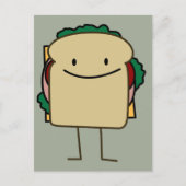 Happy Smiling Sandwich - Klassisch Postkarte (Vorderseite)