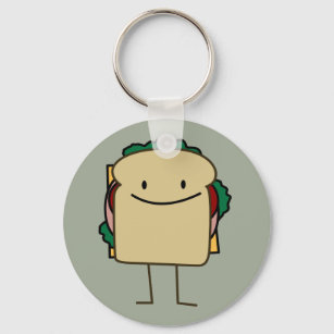 Happy Smiling Sandwich - Klassisch Schlüsselanhänger