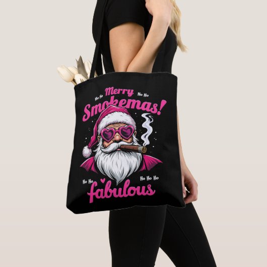 Happy Smokemas Funny Santa mit Big Cigar Tasche (Von Nahem)