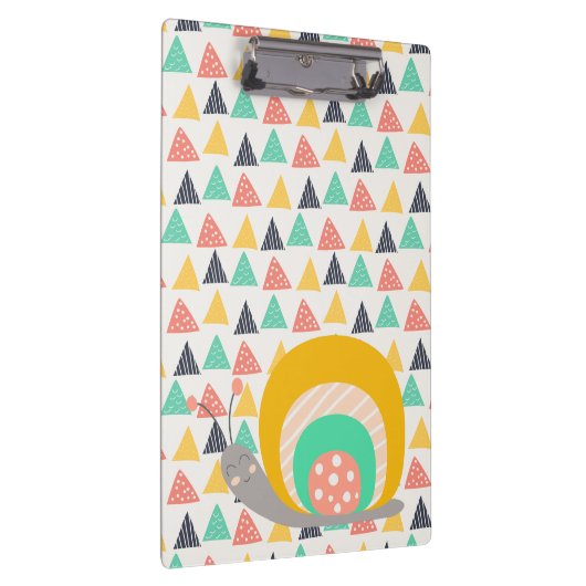 Happy Snail auf Dreiecken Klemmbrett (Rechts)