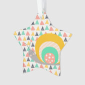 Happy Snail auf Dreiecken Ornament (Vorderseite)