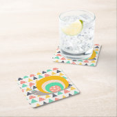 Happy Snail auf Dreiecken Rechteckiger Pappuntersetzer (Vor Ort)