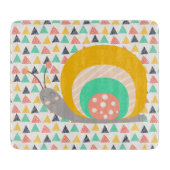 Happy Snail auf Dreiecken Schneidebrett (Vorderseite)