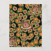 Happy Snail Blume Postkarte (Vorderseite)