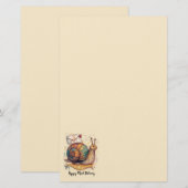 Happy Snail Mail Paper Briefpapier (Vorne/Hinten)