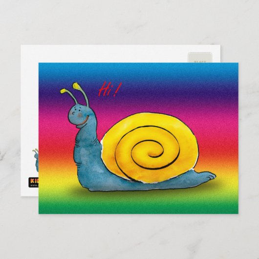 Happy snail - Postcard-Vorlage Postkarte (Vorne/Hinten)