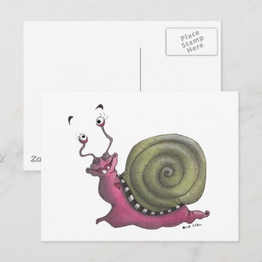 Happy snail postkarte (Vorne/Hinten)