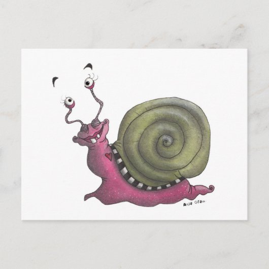 Happy snail postkarte (Vorderseite)