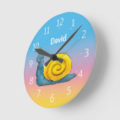 Happy Snail Runde Wanduhr (Winkel)