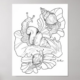 Happy Snails auf der Seite "Lettuce Leafs Art Colo Poster